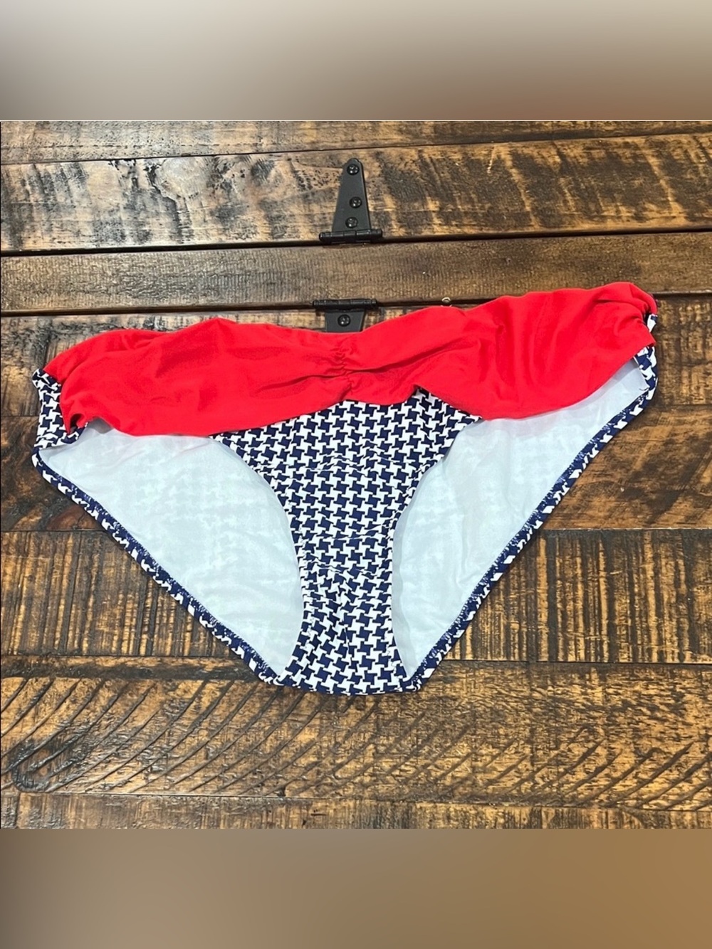 Red and Blue Patterned Bikini Bottom